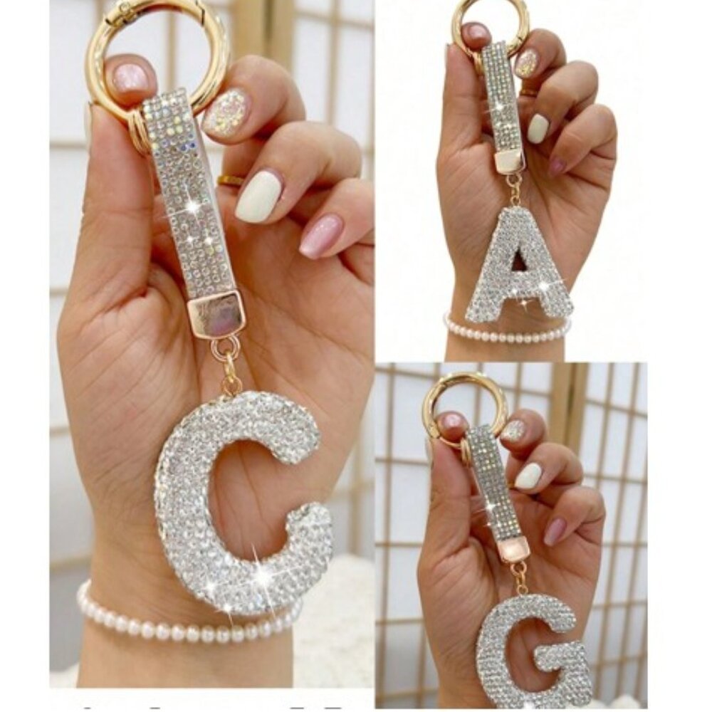 Rhinestone Studded Letter “A” Keychain‎ (BRAND NEW & SO CUTE!) - Picture 3 of 3